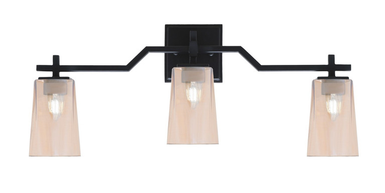 Toltec Lighting - 2313-MB-263 - Three Light Bath Bar - Corbin - Matte Black