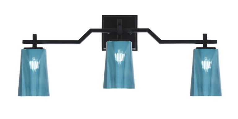 Toltec Lighting - 2313-MB-265 - Three Light Bath Bar - Corbin - Matte Black