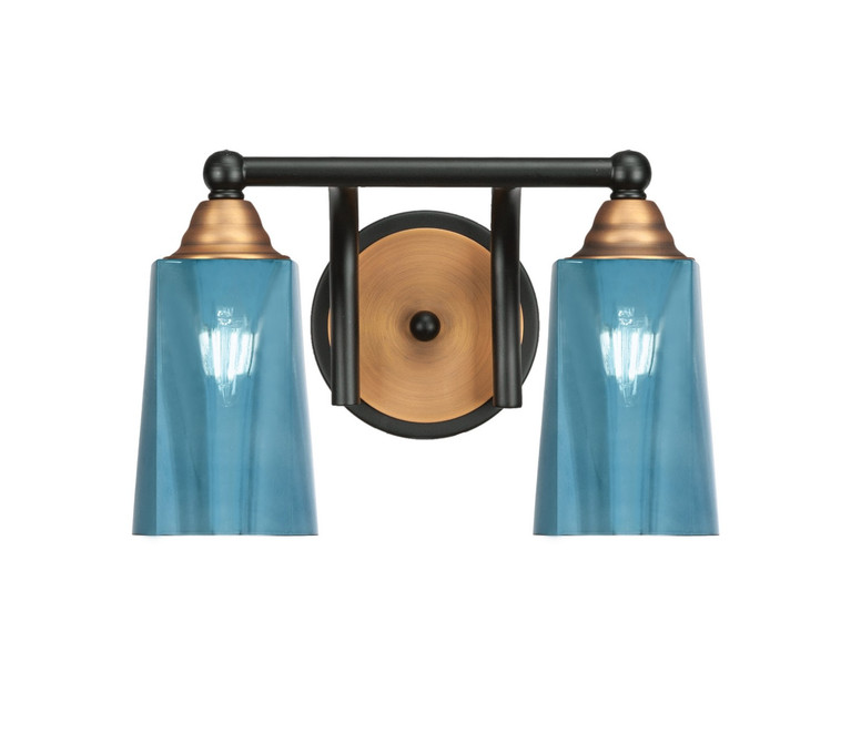 Toltec Lighting - 3422-MBBR-265 - Two Light Bath Bar - Paramount - Matte Black & Bass