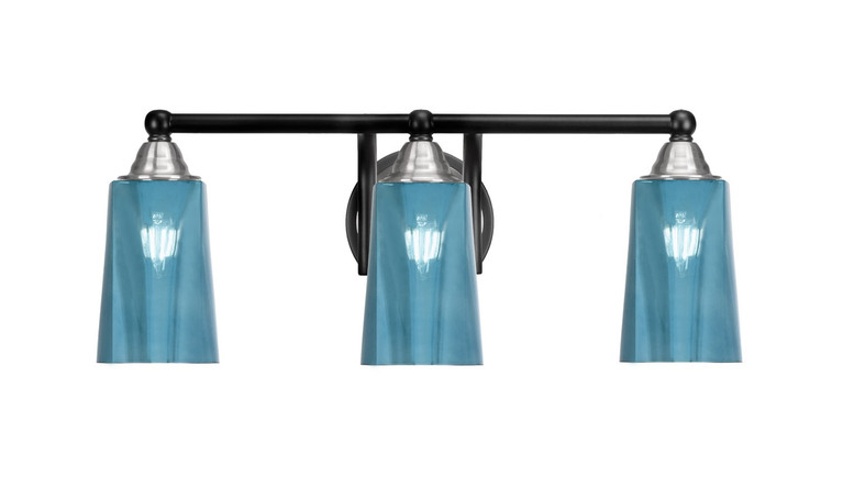 Toltec Lighting - 3423-MBBN-265 - Three Light Bath Bar - Paramount - Matte Black & Brushed Nickel