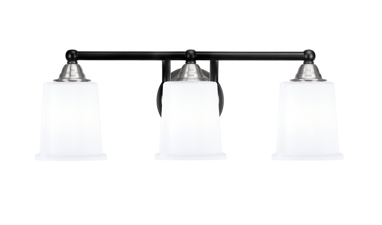 Toltec Lighting - 3423-MBBN-5031 - Three Light Bath Bar - Paramount - Matte Black & Brushed Nickel