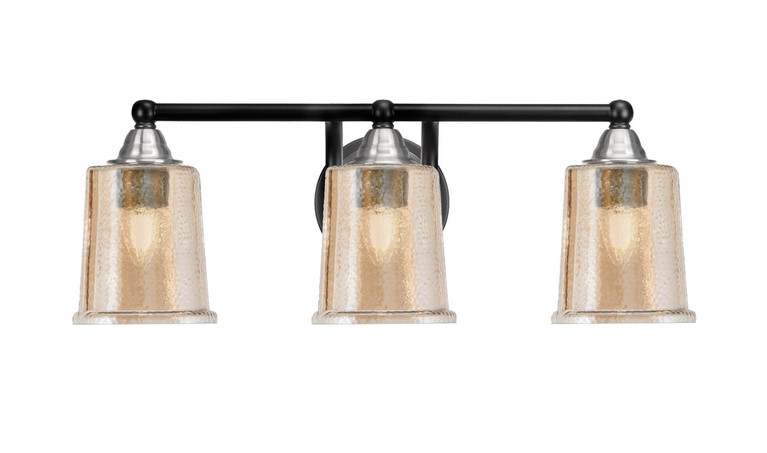 Toltec Lighting - 3423-MBBN-5033 - Three Light Bath Bar - Paramount - Matte Black & Brushed Nickel