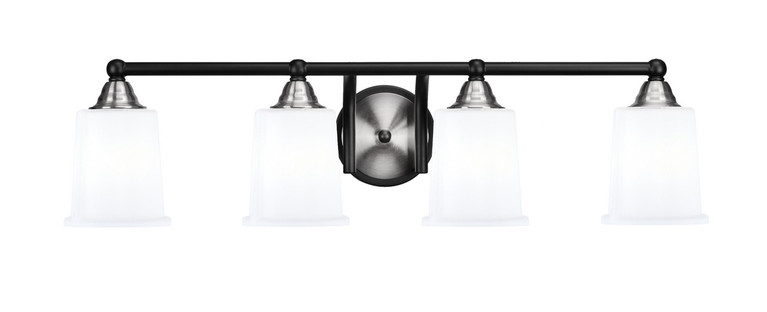 Toltec Lighting - 3424-MBBN-5031 - Four Light Bath Bar - Paramount - Matte Black & Brushed Nickel