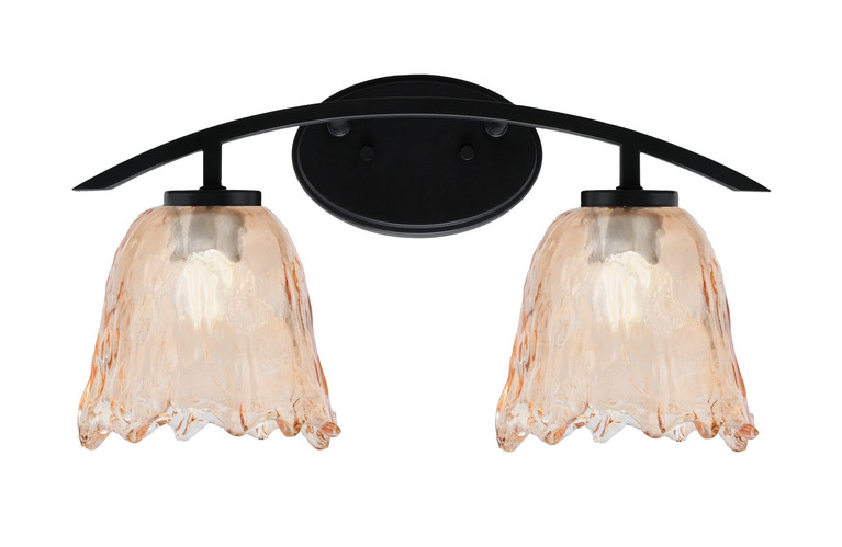 Toltec Lighting - 3722-MB-4233 - Two Light Bath Bar - Kurve - Matte Black