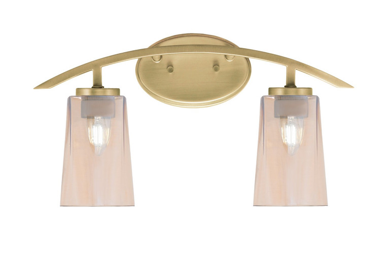 Toltec Lighting - 3722-NAB-263 - Two Light Bath Bar - Kurve - New Age Brass