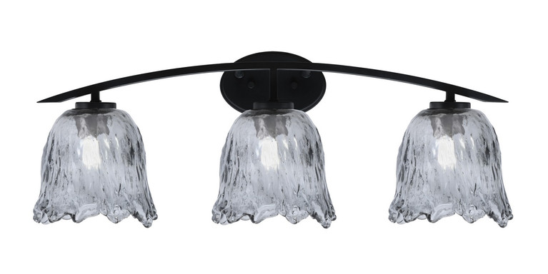 Toltec Lighting - 3723-MB-4232 - Three Light Bath Bar - Kurve - Matte Black