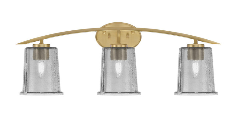 Toltec Lighting - 3723-NAB-5032 - Three Light Bath Bar - Kurve - New Age Brass