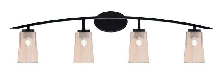 Toltec Lighting - 3724-MB-263 - Four Light Bath Bar - Kurve - Matte Black
