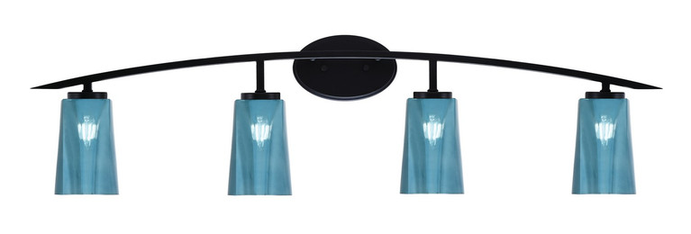 Toltec Lighting - 3724-MB-265 - Four Light Bath Bar - Kurve - Matte Black