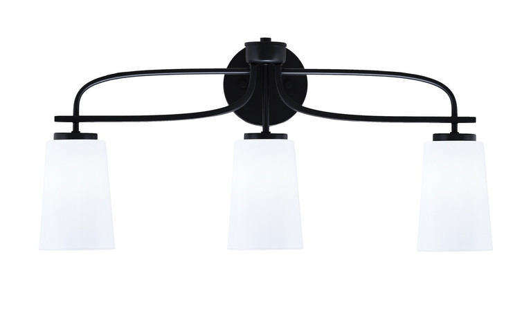 Toltec Lighting - 3913-MB-261 - Three Light Bath Bar - Cavella - Matte Black