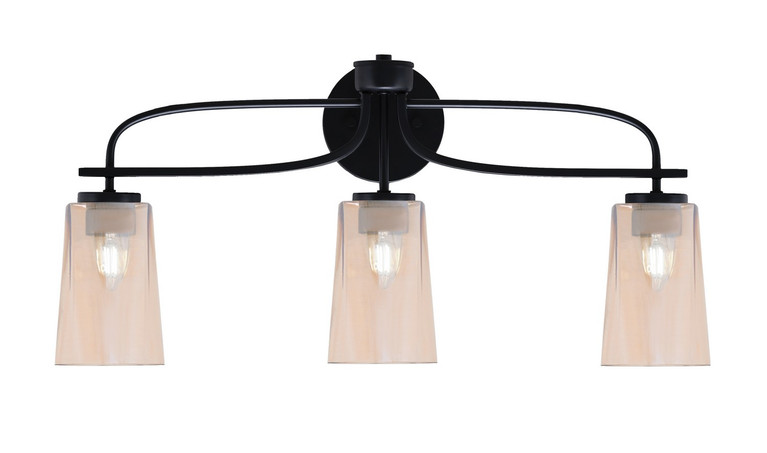 Toltec Lighting - 3913-MB-263 - Three Light Bath Bar - Cavella - Matte Black