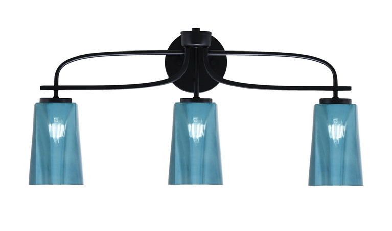 Toltec Lighting - 3913-MB-265 - Three Light Bath Bar - Cavella - Matte Black