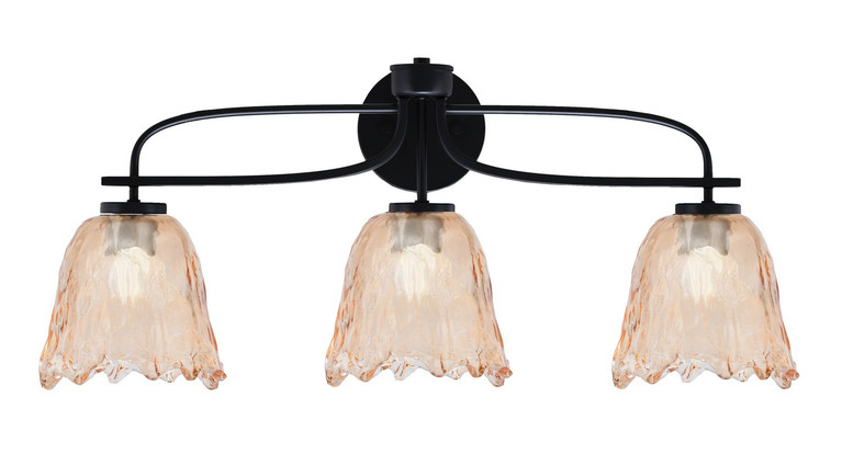 Toltec Lighting - 3913-MB-4233 - Three Light Bath Bar - Cavella - Matte Black