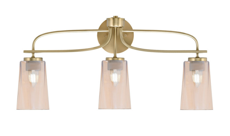 Toltec Lighting - 3913-NAB-263 - Three Light Bath Bar - Cavella - New Age Brass