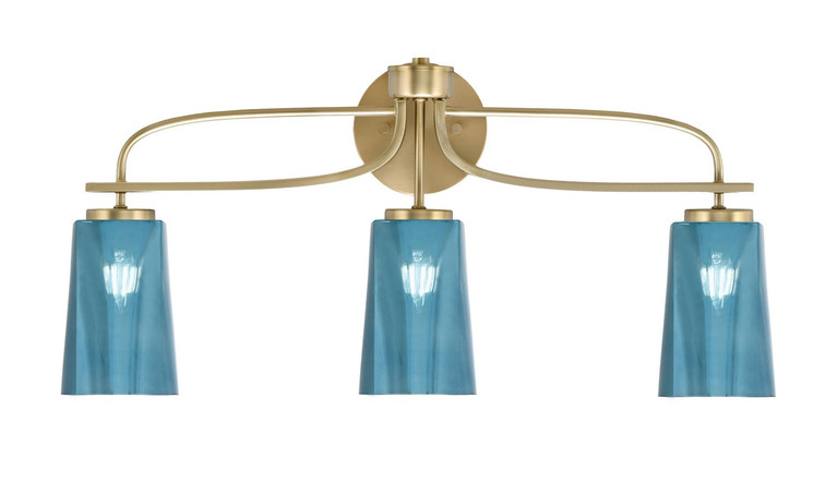 Toltec Lighting - 3913-NAB-265 - Three Light Bath Bar - Cavella - New Age Brass