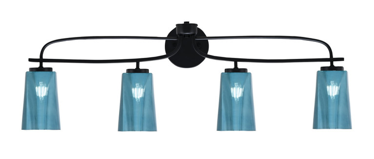 Toltec Lighting - 3914-MB-265 - Four Light Bath Bar - Cavella - Matte Black
