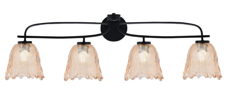Toltec Lighting - 3914-MB-4233 - Four Light Bath Bar - Cavella - Matte Black