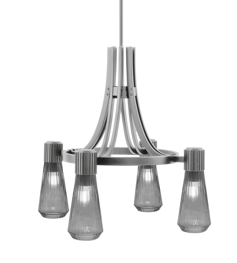 Toltec Lighting - 4814-GP-882 - Four Light Chandelier - Everleigh - Graphite