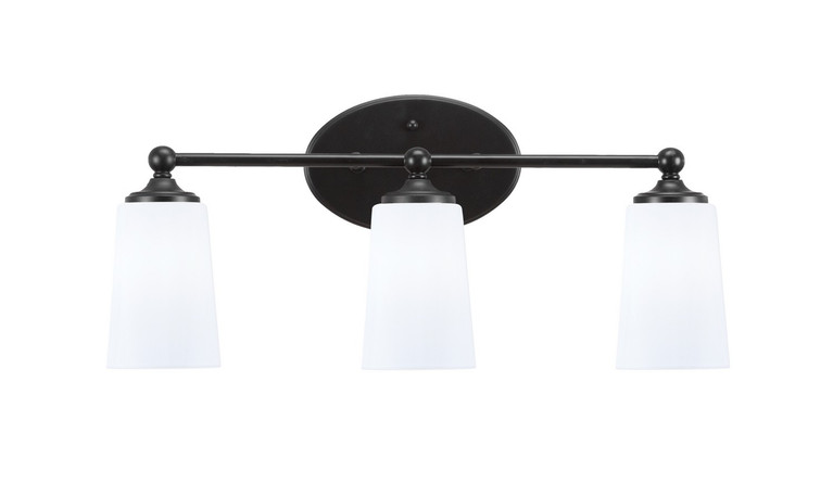 Toltec Lighting - 5913-MB-261 - Three Light Bath Bar - Capri - Matte Black