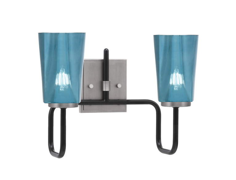 Toltec Lighting - 6222-MBGP-265 - Two Light Bath Bar - Sandia - Matte Black & Graphite