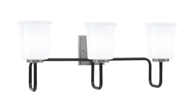 Toltec Lighting - 6223-MBGP-5031 - Three Light Bath Bar - Sandia - Matte Black & Graphite