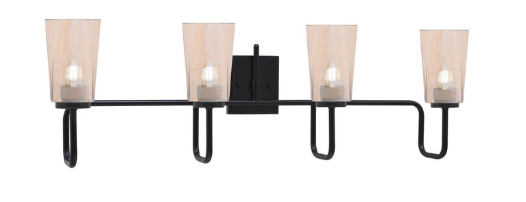Toltec Lighting - 6224-MB-263 - Four Light Bath Bar - Sandia - Matte Black