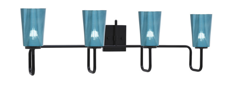 Toltec Lighting - 6224-MB-265 - Four Light Bath Bar - Sandia - Matte Black