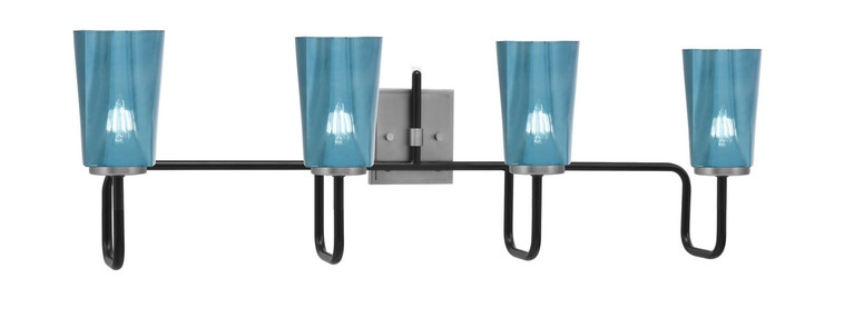 Toltec Lighting - 6224-MBGP-265 - Four Light Bath Bar - Sandia - Matte Black & Graphite