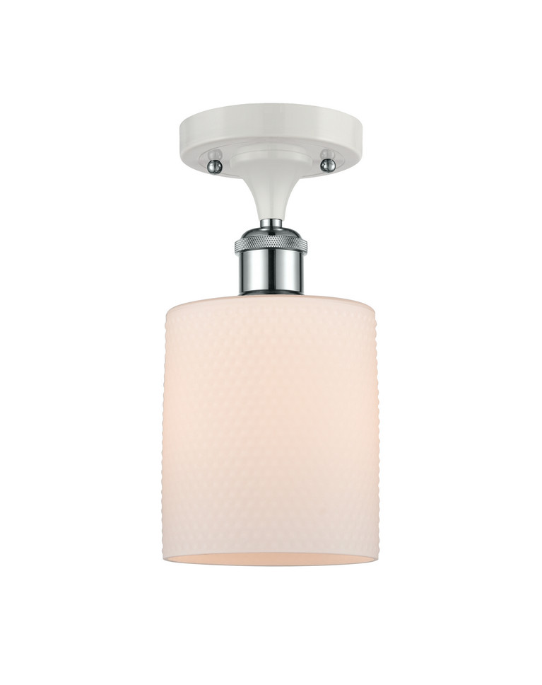 Innovations - 516-1C-WPC-G111 - One Light Semi-Flush Mount - Ballston - White Polished Chrome
