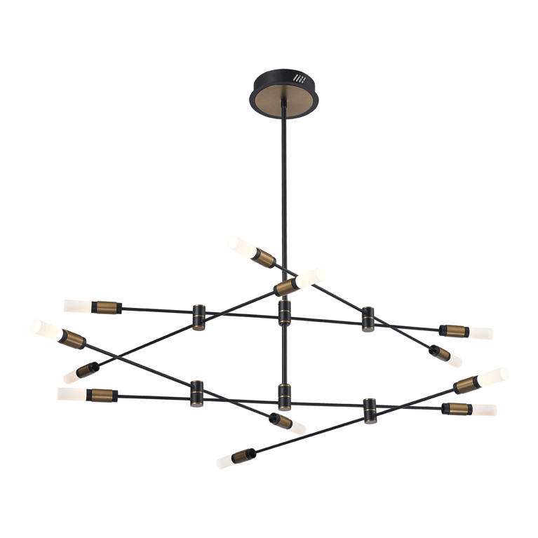 Eurofase - 37051-013 - ALBANY-CHD-12LT-41IN-BRBM-WH - ALBANY - Brass-Black