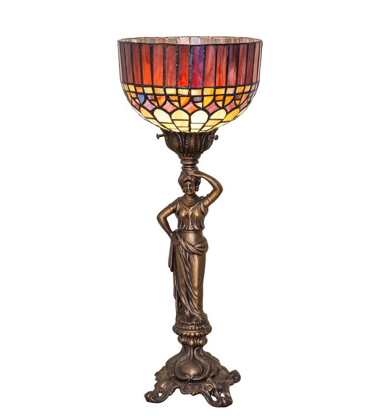 Meyda Tiffany - 300286 - One Light Accent Lamp - Tiffany Candice - Mahogany Bronze Antique Brass
