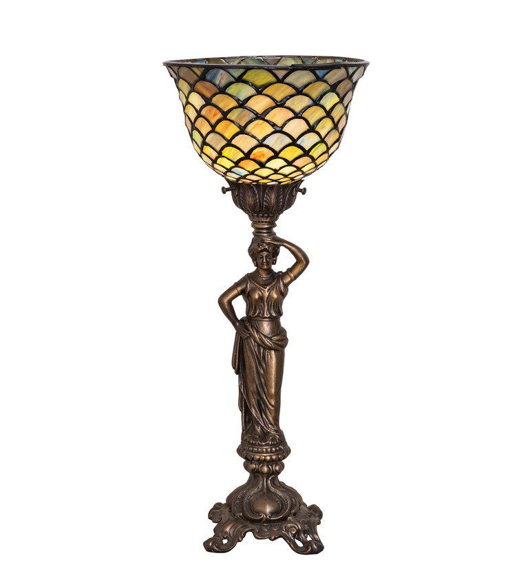 Meyda Tiffany - 300301 - One Light Accent Lamp - Tiffany Fishscale - Antique Brass