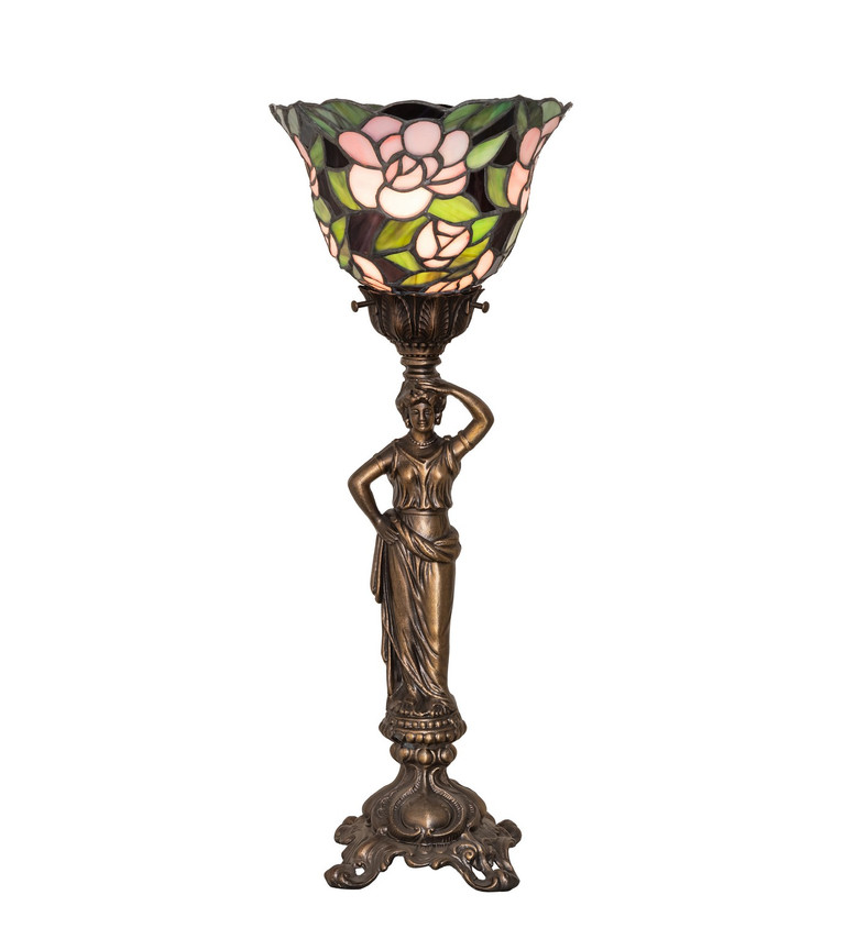 Meyda Tiffany - 300426 - One Light Accent Lamp - Begonia - Antique Brass