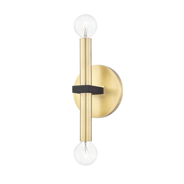 Mitzi - H296102-AGB/BK - Two Light Wall Sconce - Colette - Aged Brass