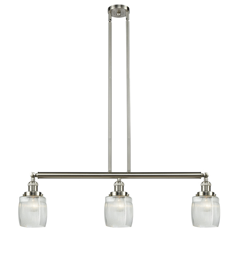 Innovations - 213-SN-G302 - Three Light Island Pendant - Franklin Restoration - Brushed Satin Nickel