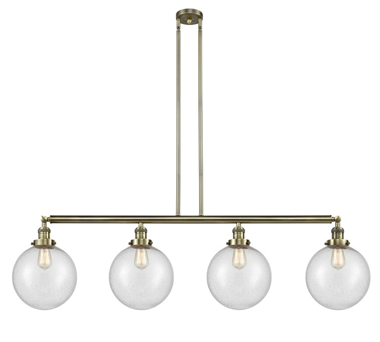 Innovations - 214-AB-G204-10 - Four Light Island Pendant - Franklin Restoration - Antique Brass