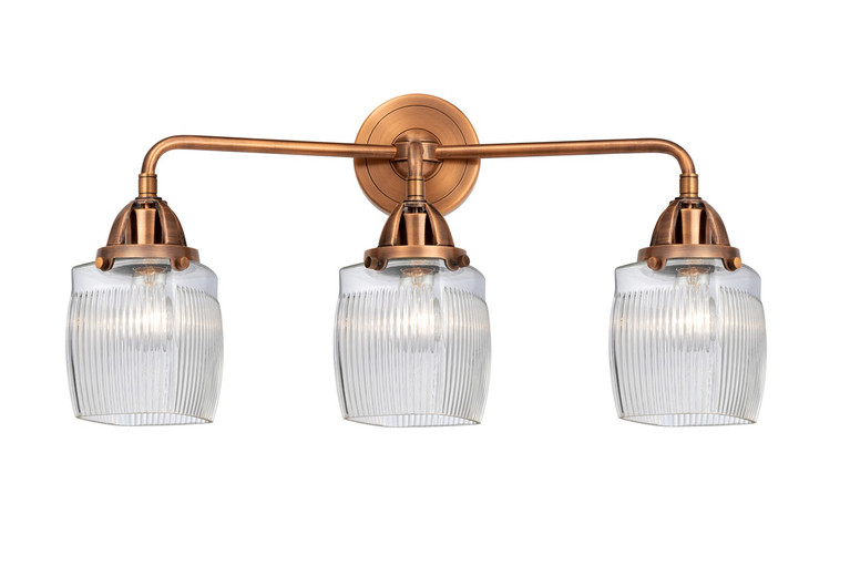 Innovations - 288-3W-AC-G302 - Three Light Bath Vanity - Nouveau 2 - Antique Copper