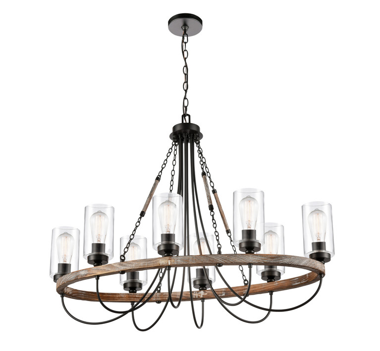 Innovations - 442-8CR-BK-G4422 - Eight Light Chandelier - Paladin - Matte Black