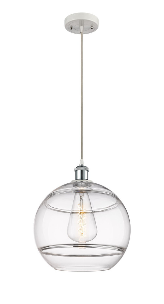 Innovations - 516-1P-WPC-G556-12CL - One Light Mini Pendant - Ballston - White Polished Chrome
