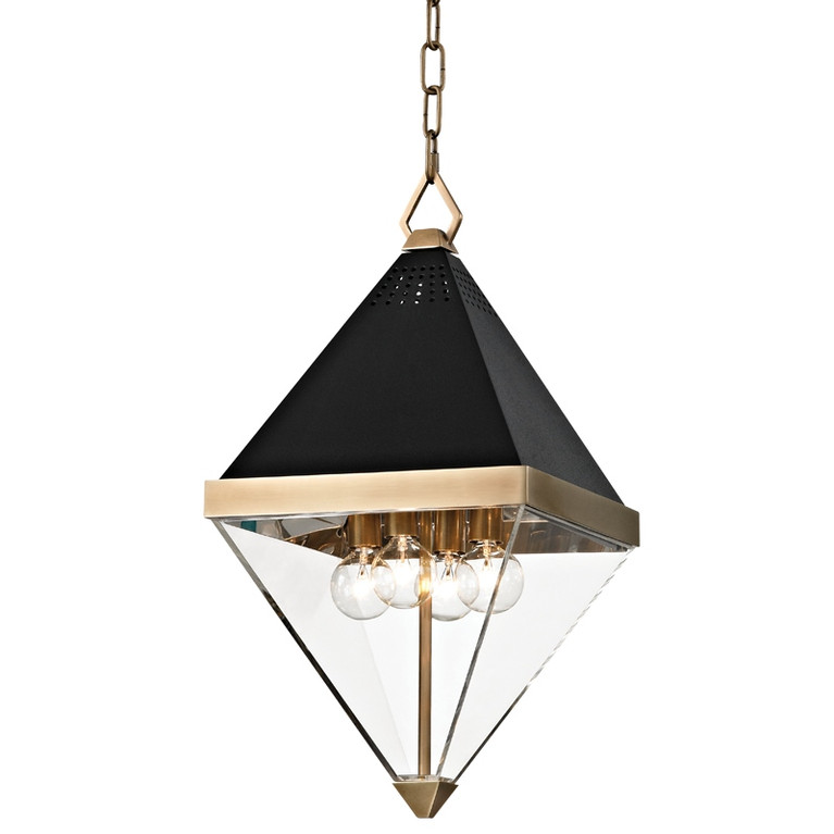 Hudson Valley - 4510-AGB - Four Light Lantern - Coltrane - Aged Brass