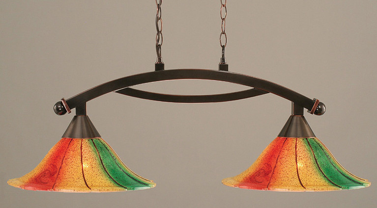 Toltec Lighting - 872-BC-764 - Two Light Island Bar - Bow - Black Copper