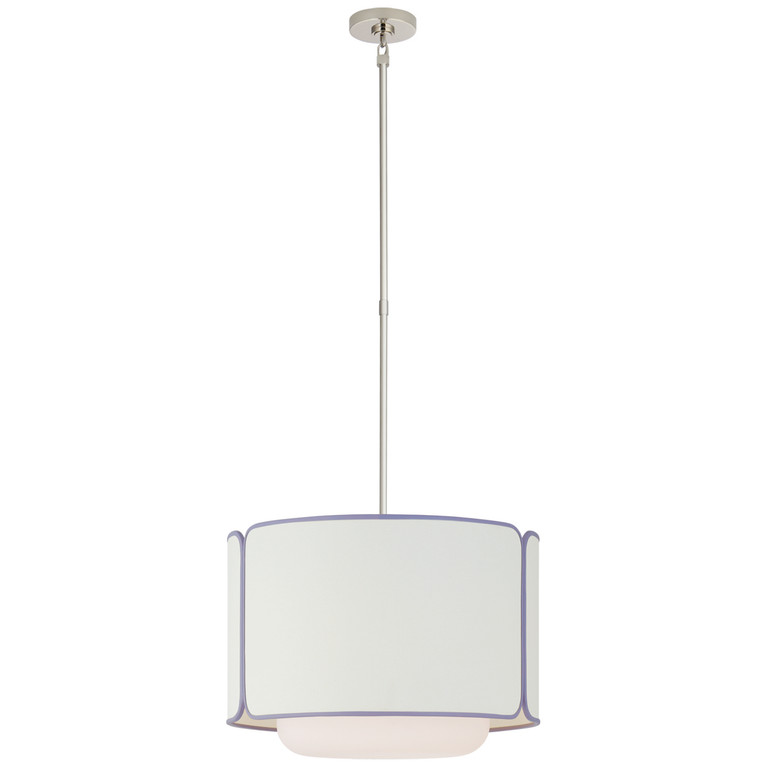 manufacturer_finish:Polished Nickel and Soft White Glass|manufacturer_glass:Linen with Lilac Trim