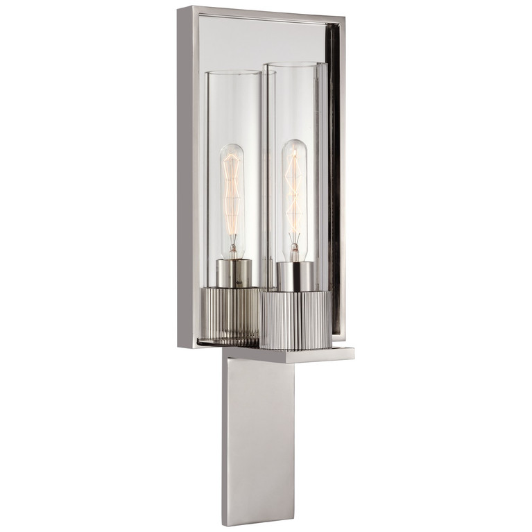 Visual Comfort Signature - RB 2005PN/MIR-CG - LED Wall Sconce - Beza - Polished Nickel and Mirror