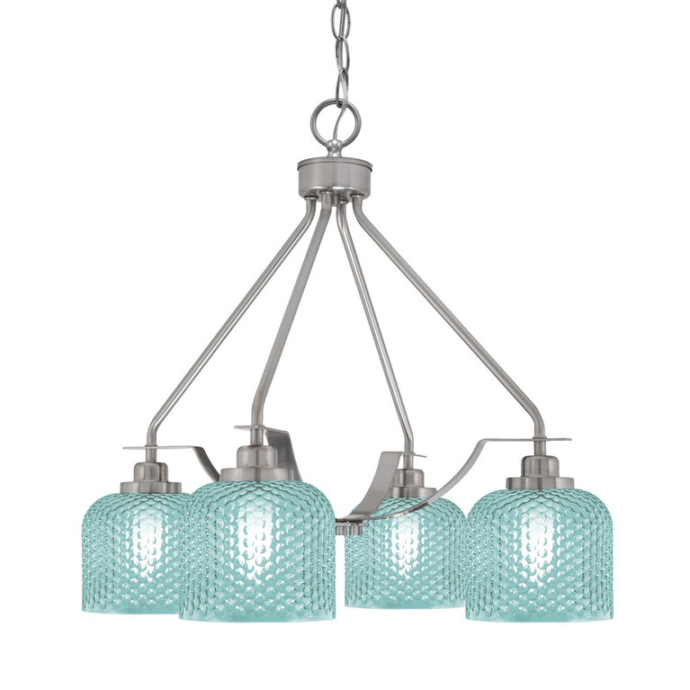 Toltec Lighting - 2604-BN-4615 - Four Light Chandelier - Odyssey - Brushed Nickel