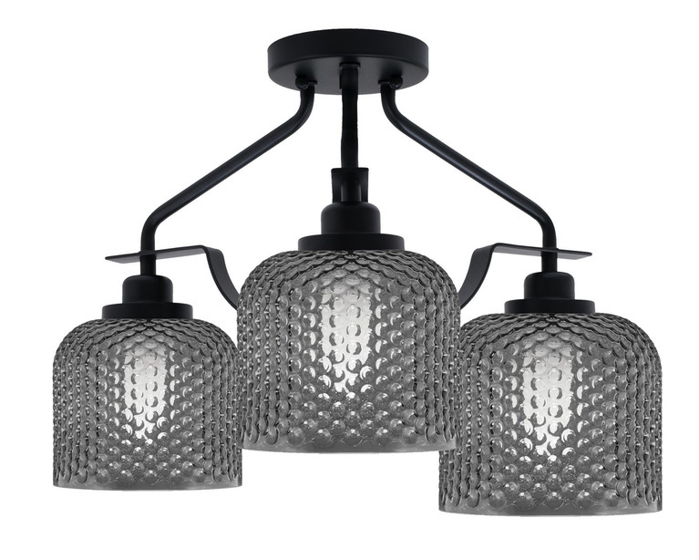 Toltec Lighting - 2607-MB-4612 - Three Light Semi-Flush Mount - Odyssey - Matte Black