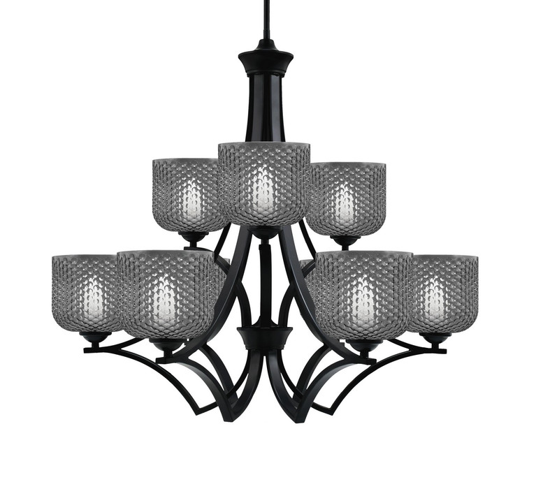 Toltec Lighting - 569-MB-4612 - Nine Light Chandelier - Zilo - Matte Black
