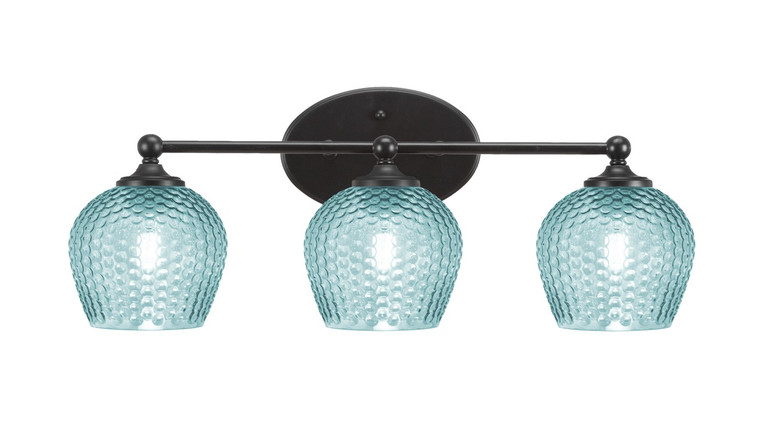 Toltec Lighting - 5913-MB-4605 - Three Light Bath Bar - Capri - Matte Black
