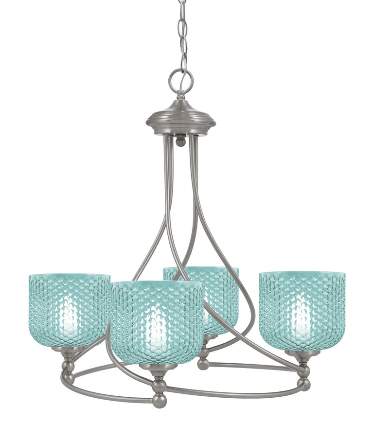 Toltec Lighting - 904-BN-4615 - Four Light Chandelier - Capri - Brushed Nickel