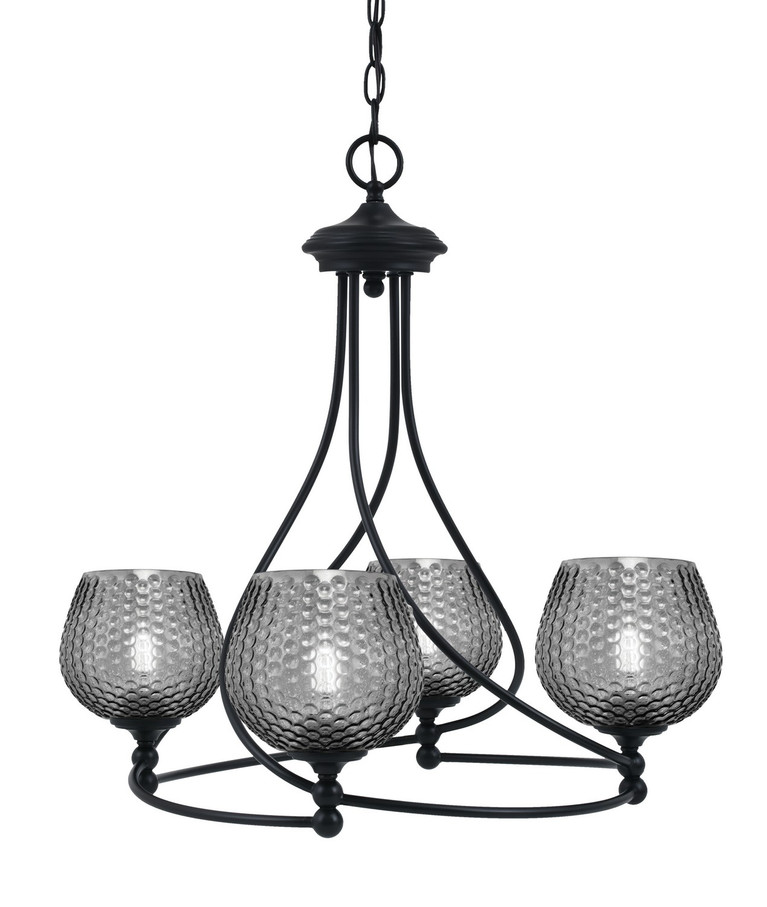 Toltec Lighting - 904-MB-4602 - Four Light Chandelier - Capri - Matte Black