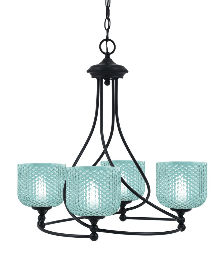 Toltec Lighting - 904-MB-4615 - Four Light Chandelier - Capri - Matte Black